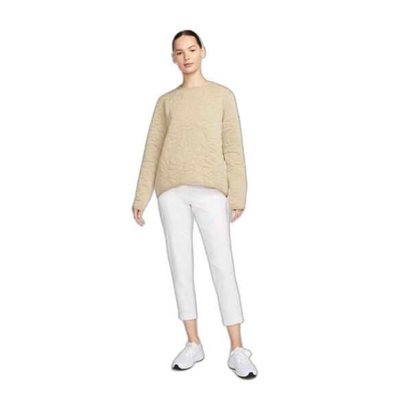 Nike Dri-Fit Golf "The League" Tan Quilted Sweatshirt w Pockets & Zip Neck NEW - Picture 3 of 16